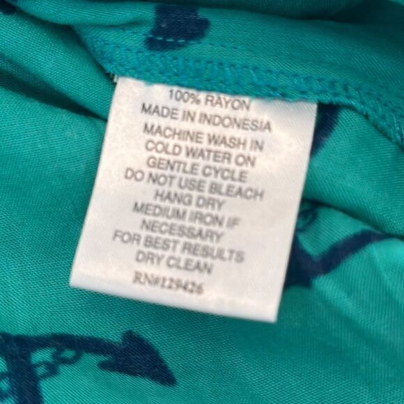 NWT Escapada 3/4 Sleev Deco Tunic ~aqua marine and navy anchor ⚓️ - Picture 3 of 6